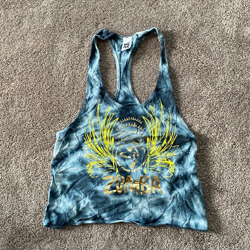 Zumba Racerback Tie Dye Crop Tank Top SIZE XS